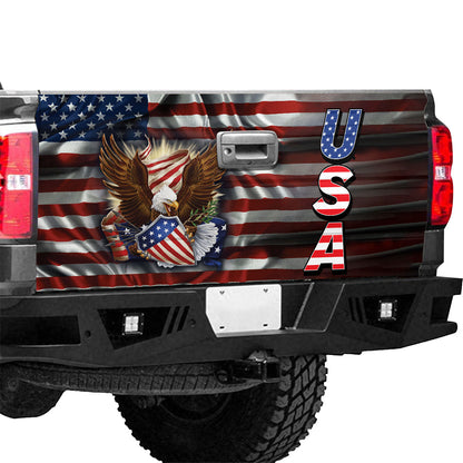 Petthouse | American Flag Bald Eagle Truck Tailgate Wrap Eagle Vinyl Graphic Decal Patriot Car Accessories