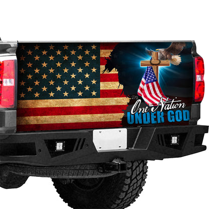 Petthouse | One Nation Under God Tailgate Wrap Christian God Blessed America Truck Tailgate Wrap Car Decor