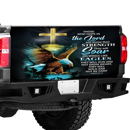 Petthouse | Eagle Cross Truck Tailgate Decal Trust In Lord Tailgate Vinyl Wrap Christian Gift