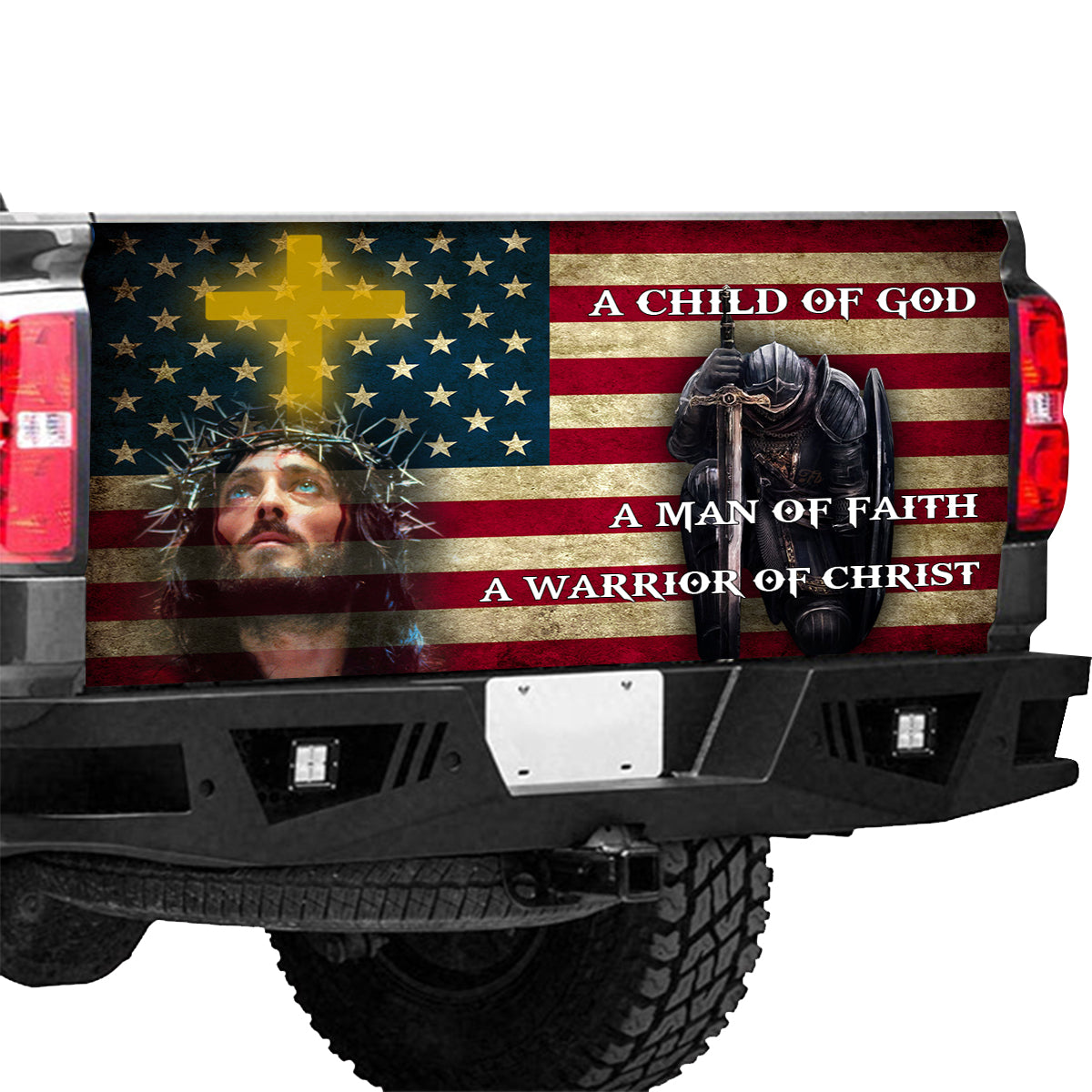 Petthouse | Jesus Truck Tailgate Decal Knight Templar Truck Decal A Child Of God Tailgate Wrap Christian Gift