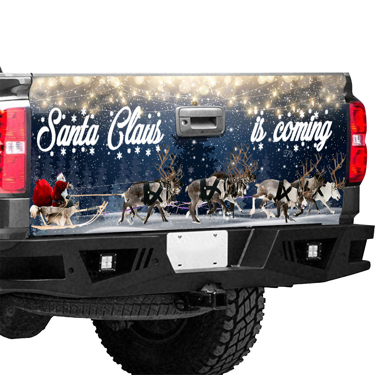 Petthouse | Santa Claus Is Coming Tailgate Wrap Tailgate Sticker Decal Reindeer And Santa Xmas Gift