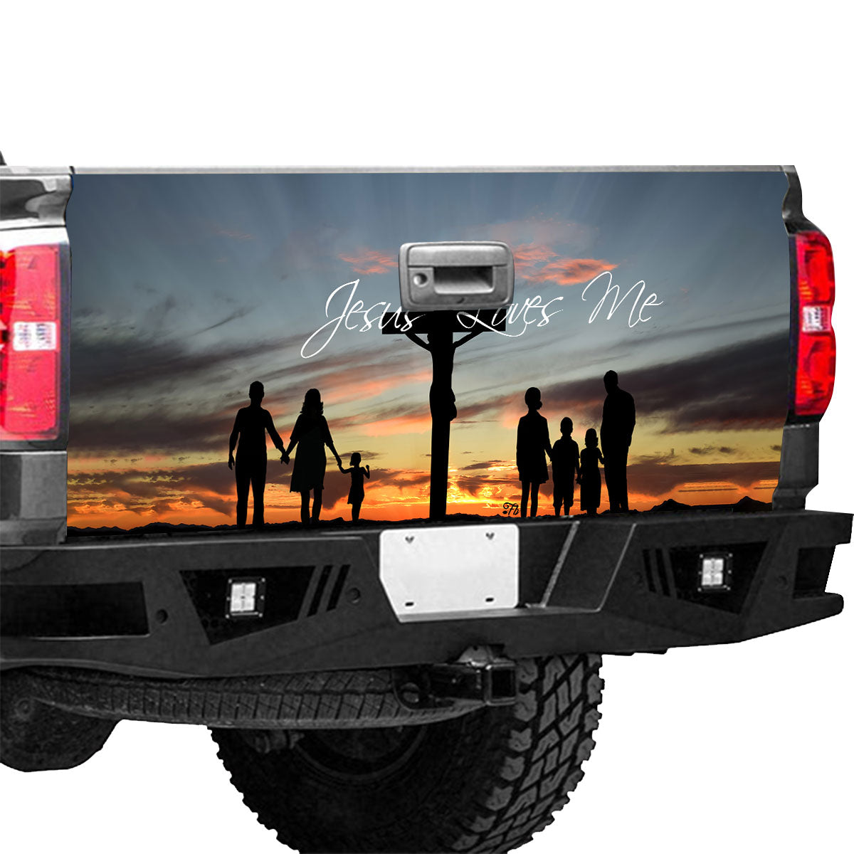 Petthouse | Jesus Loves Me Wrap Jesus Cross Tailgate Wrap Jesus Blessed Family Wrap Car Decoration