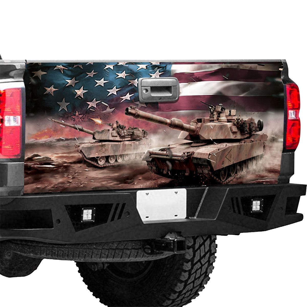 Petthouse | American Main Battle Tank War Tailgate Wrap Decal Us Tank Sticker Truck Decoration Grandpa Gift