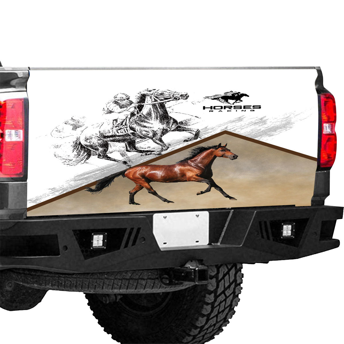 Petthouse | Horse Racing Tailgate Wrap Horse Artwork Tailgate Wrap Horse Car Cover Car Decoration