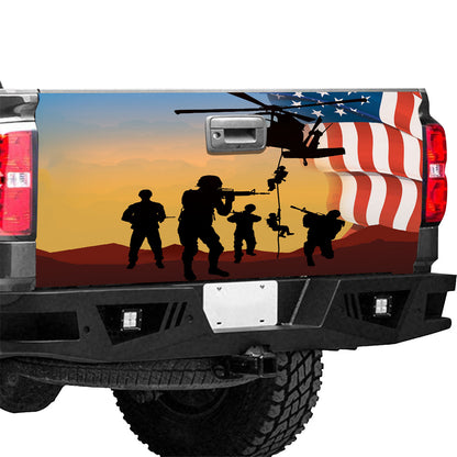 Petthouse | American Air Force Veteran Tailgate Wrap Vinyl Graphic Soldier Military Decal Sticker Truck Decor