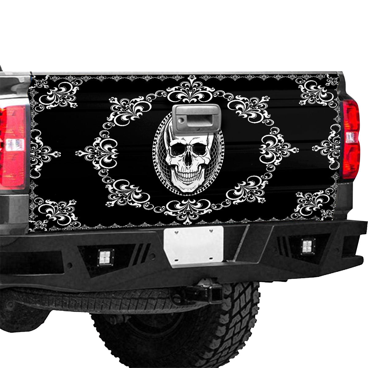 Petthouse | Truck Decals Skull Danmask Seamless Tailgate Wrap Graphic Decals Bumper Sticker Truck Tailgate Wrap