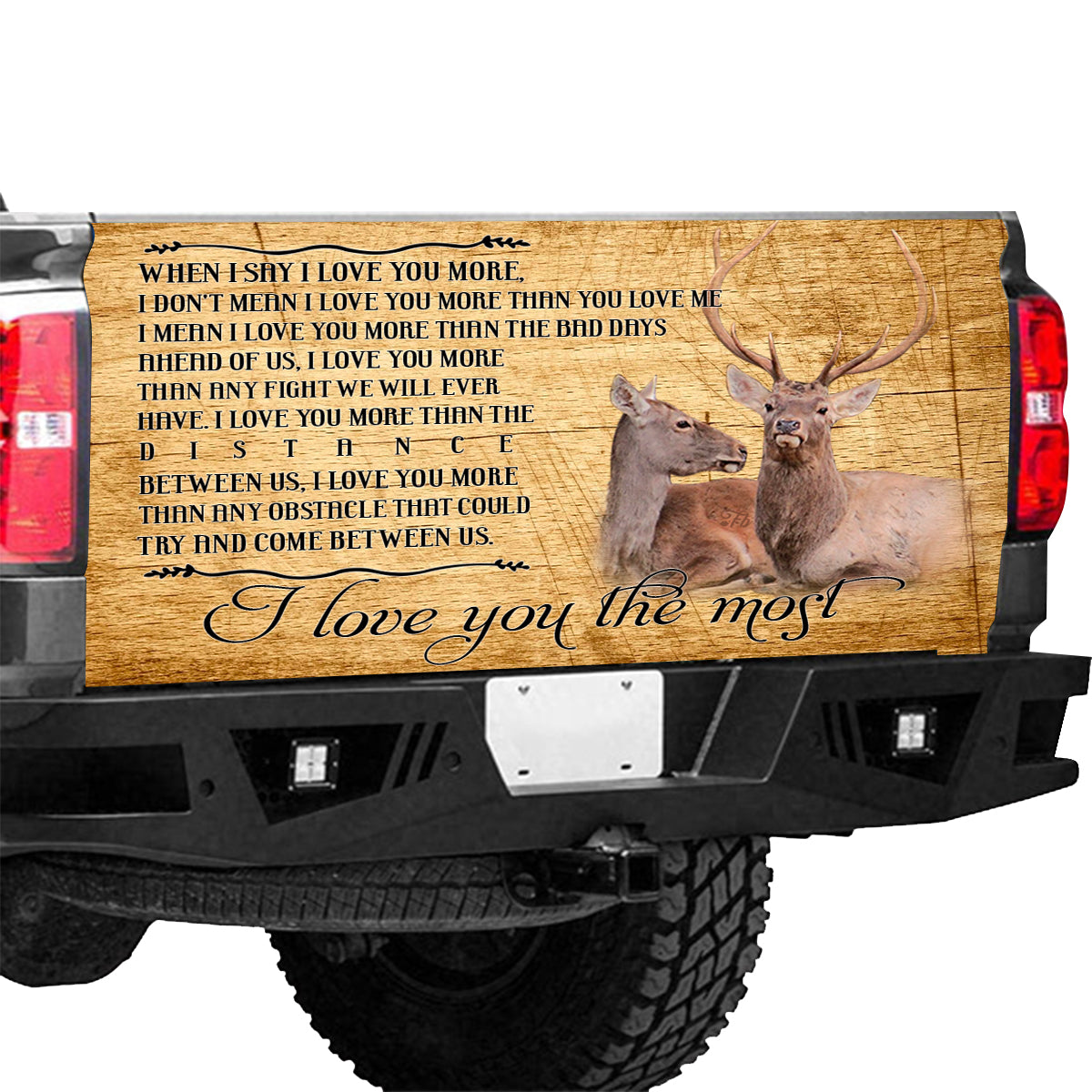 Petthouse | Deer Couple Truck Tailgate Decal I Love You The Most Truck Vinyl Decal Happy Valentine's Day Gift