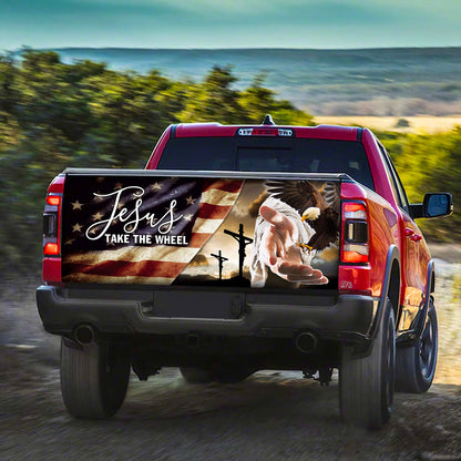 Petthouse | Jesus Take The Wheel Wrap American Flag Wrap Christian Cover Jesus Blessed America