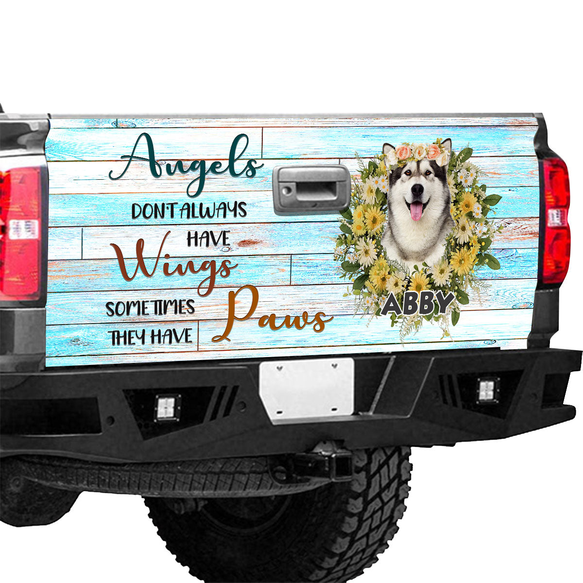 Petthouse | Customize Name Gift Alaskan Malamute Tailgate Wraps For Trucks Graphic Decal Vinyl Car Decor