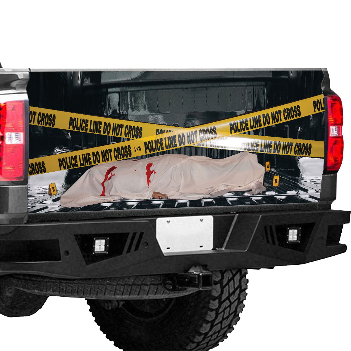 Petthouse | Creepy Halloween Dead Tailgate Wrap Police Line Do Not Cross Funny Car Wrap Truck Fun Car Decor