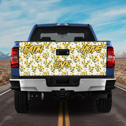 Petthouse | Faith Hope Love Tailgate Wrap Sunflower Pattern Wrap Floral Wrap Hippie Style Decor