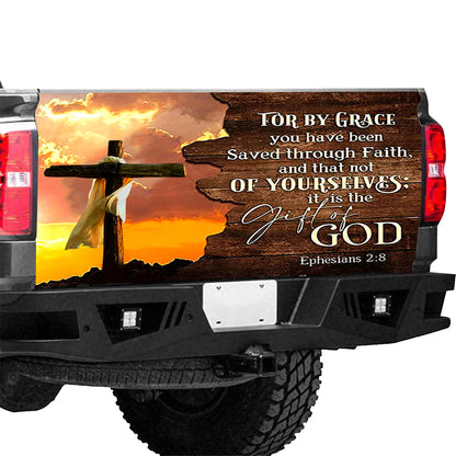 Petthouse | Cross Holy Bible For By Grace Of God Truck Tailgate Wrap Car Accessories