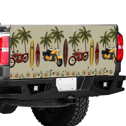 Petthouse | Motorcycle Tropical Summer Truck Tailgate Wrap Decal Biker Gift Dad Gift Husband Gift Surfing Lover