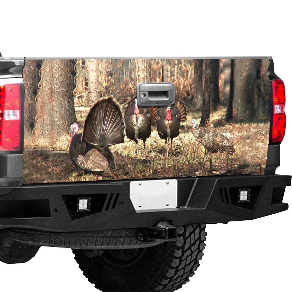 Petthouse | Turkey Hunting Tailgate Wrap, Thanksgiving Car Decor, Turkey Forest Tailgate Wrap, Hunter