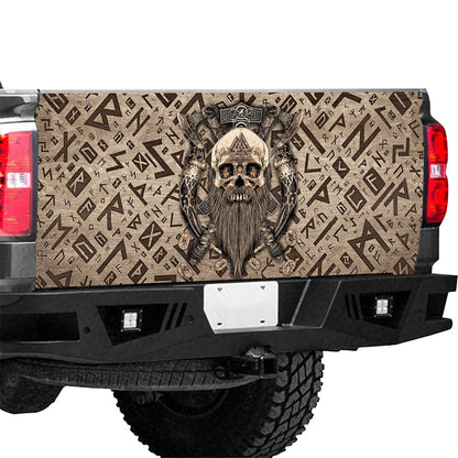 Petthouse | Viking Warrior Skull Viking Pattern Tailgate Wrap Scandinavian Pattern Cover Car Decoration