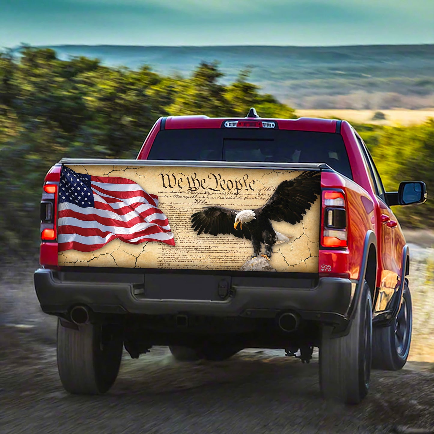 Petthouse | Eagle We The People American Printed Tailgate Wrap, Patriotic Day Truck Decor Gift