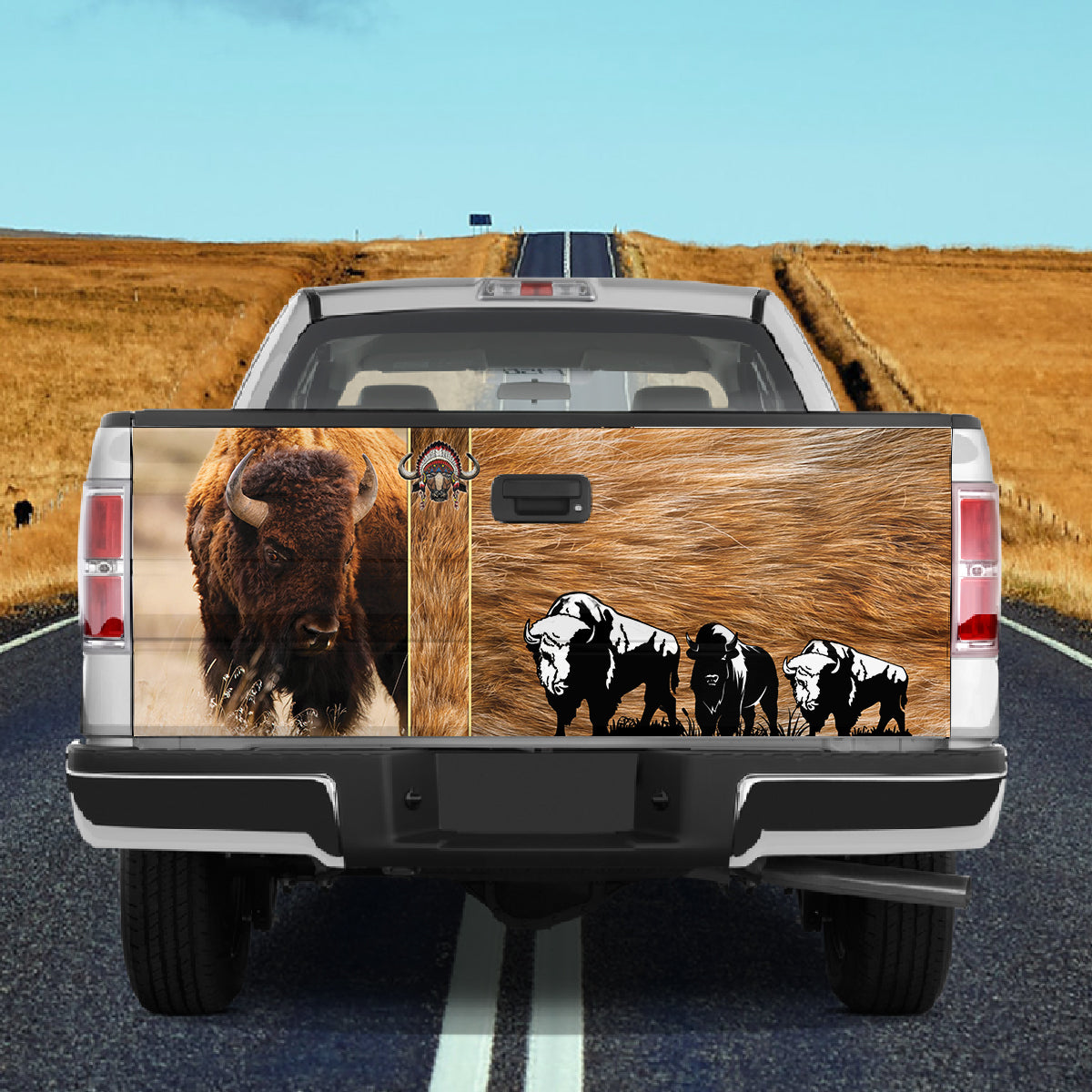 Petthouse | Bison Tailgate Wrap, Bison Fur Print Tailgate Decal, Bison Tailgate Car Decor, Bison Hunter Gift