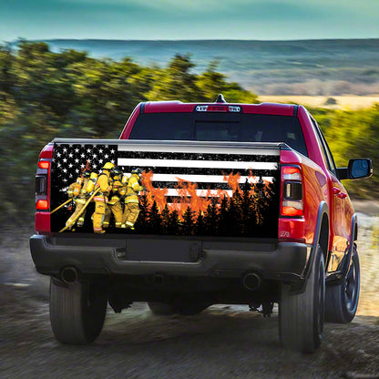 Petthouse | Firefighter American Printed Tailgate Wrap, Firemen Dad Truck Decor