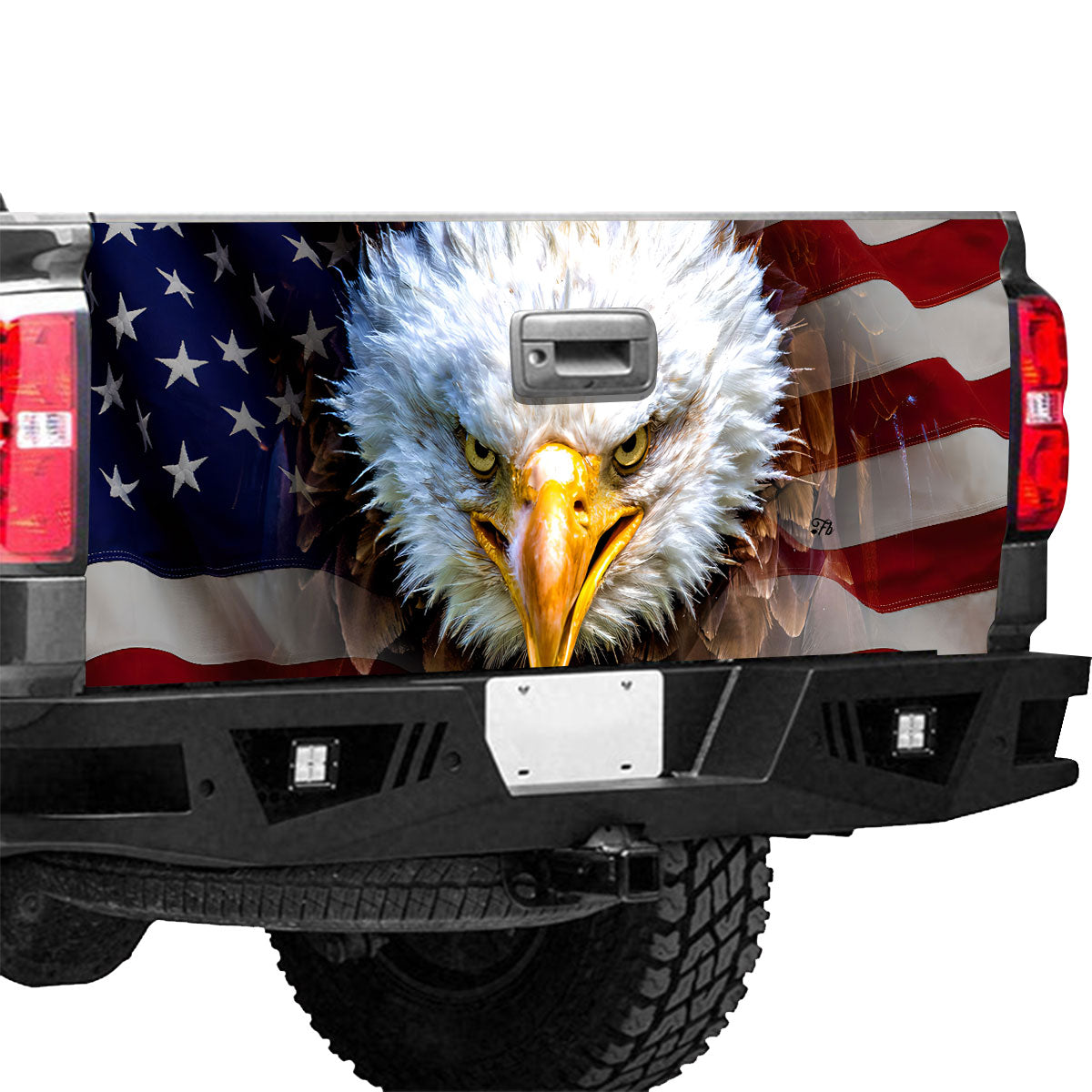 Petthouse | Eag*le America Printed Tailgate Wrap, Patriotic Day Police Gift, Patriotic Decal Gift Idea