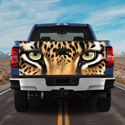 Petthouse | Leopard Truck Tailgate Wrap Decal Leopard Eyes Leopard Painting Wild Leopard Tailgate