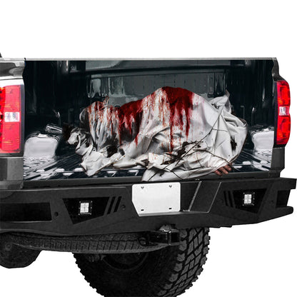 Petthouse | Death Women Bloody Horror Tailgate Wrap Vinyl Graphic Decal Sticker Dead Body On Floor Scary