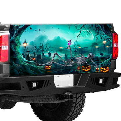 Petthouse | Halloween Tailgate Wrap, Halloween Tombstone Tailgate Wrap, Funny Skeleton Tailgate Wrap