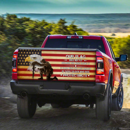 Petthouse | America Veteran Wrap Protecting Our Flag Wrap America Flag Tailgate Wrap Patriot Car Decoration