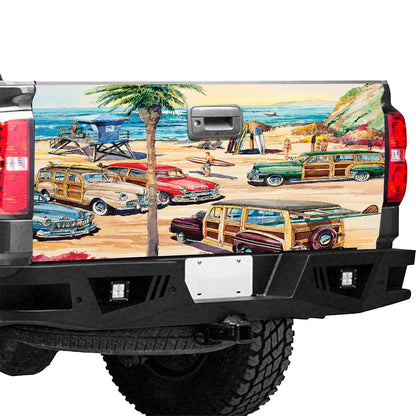 Petthouse | Summer Beach Sea Summer Vacation Tailgate Wrap Decal Beach Life Sticker Tailgate Mural Truck Decor