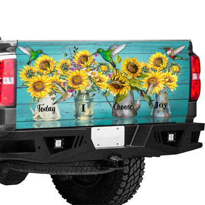 Petthouse | Hummingbird Sunflower Truck Tailgate Decal Christian Gift Today I Choose Joy