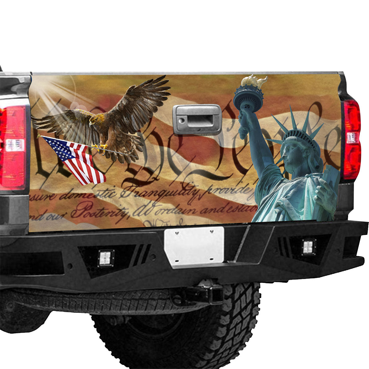 Petthouse | We The People Tailgate Wrap American Eagle Tailgate Wrap Statue Of Liberty Tailgate Wrap Car Decor