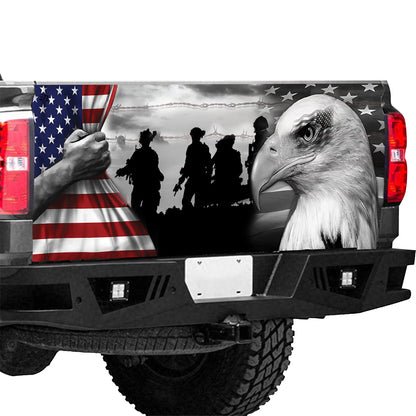 Petthouse | American Veterans Tailgate Wrap Eagle Usa Tailgate Decal American Army Car Cover Car Accessories