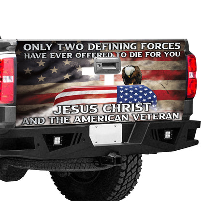 Petthouse | Eagle Jesus Christ American Veteran Tailgate Wrap Vinyl Graphic Decal Sticker American Patriot