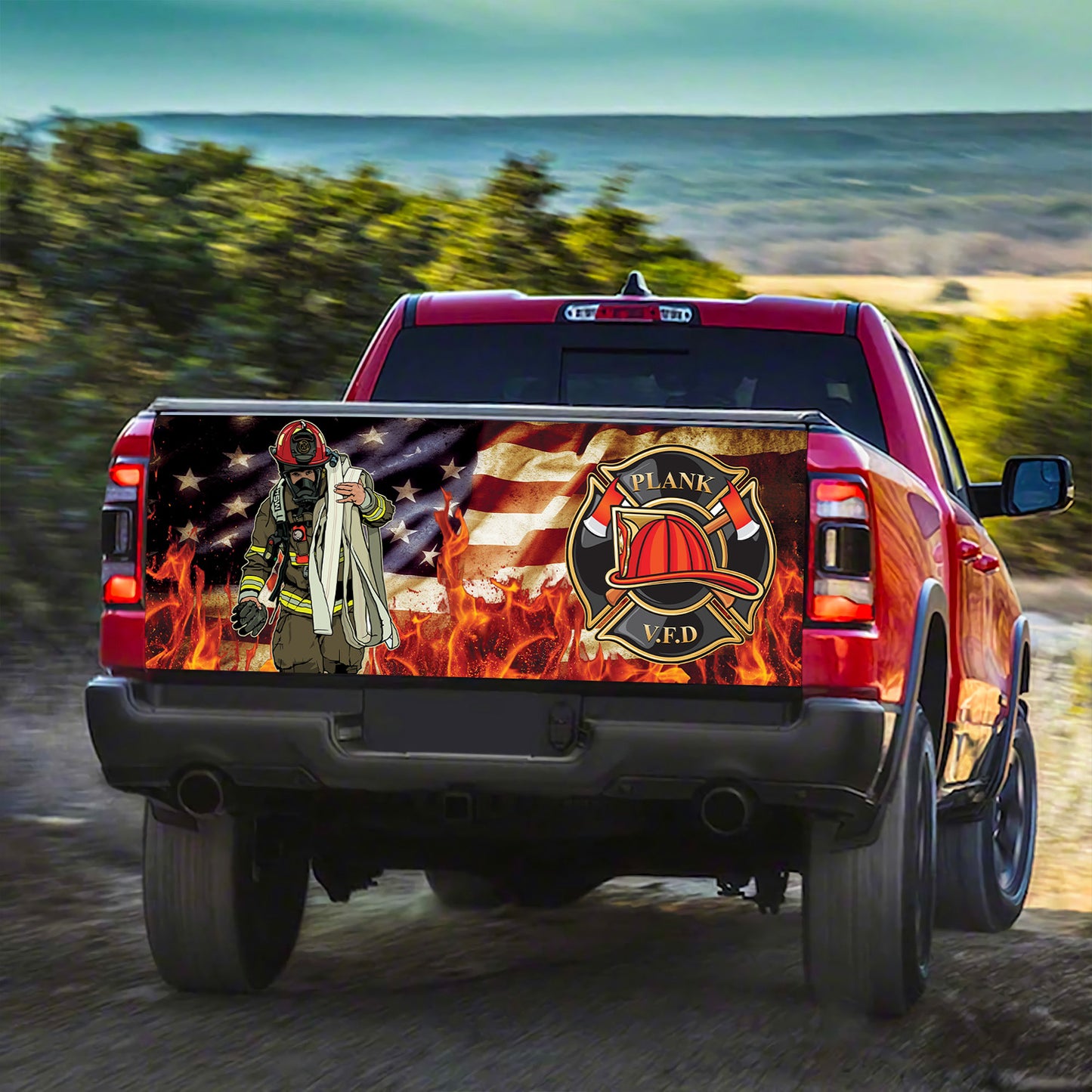 Petthouse | Firefighter Tailgate Wrap Firefighter Honor Wrap America Hero Cover Pray For Firefighter