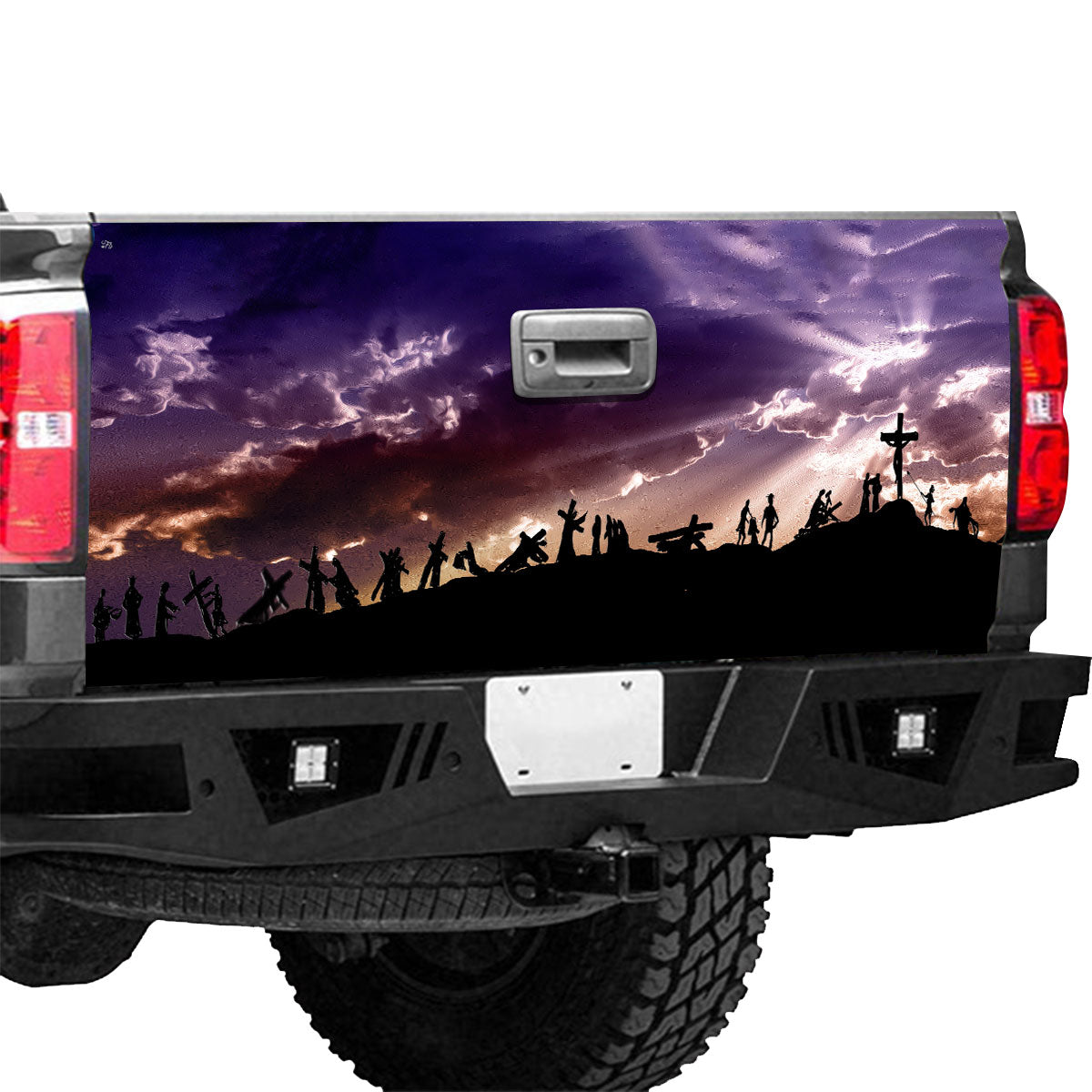 Petthouse | Christian Carry Cross Jesus On Cross Tailgate Wrap Graphic Decal Christian Holy Bible Gift Idea