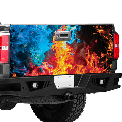 Petthouse | Water And Fire Tailgate Wrap Decal Sticker Truck Decoration Gift For Family Members