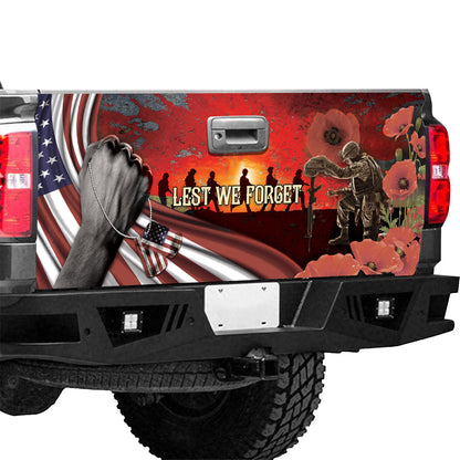 Petthouse | American Veteran Poppy Tailgate Wrap Us Soldiers Memorial Day Decoration Grandpa Daddy Gift Idea