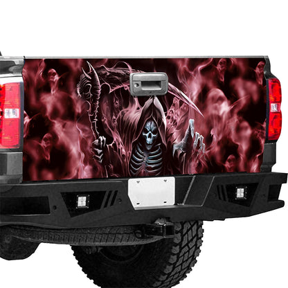 Petthouse | The Death Dark Skull Skeleton Tailgate Wrap Decal Sticker Happy Halloween's Day October 31th