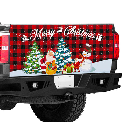 Petthouse | Christmas Truck Tailgate Wrap Santa Snowman Merry Christmas Vinyal Decal Xmas Gift