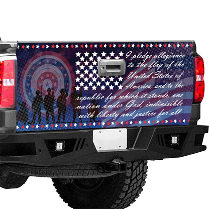 Petthouse | American Veteran Tailgate Wrap American Flag Tailgate Cover Usa Military Car Decal Car Accessories