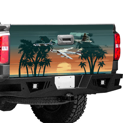 Petthouse | American Aircraf Sunset On Beach Tailgate Vinyl Graphic Wrap Tailgate Decals Car Accessories