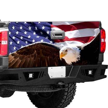 Petthouse | Eagle Tailgate Wrap, Eagle American Flag Dogs Christmas Tailgate Wrap, Independence Day Car Decor