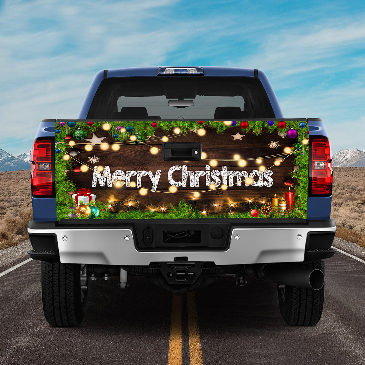 Petthouse | Merry Christmas Tailgate Wrap, Christmas Floral Tailgate Wrap, Christmas Car Decor