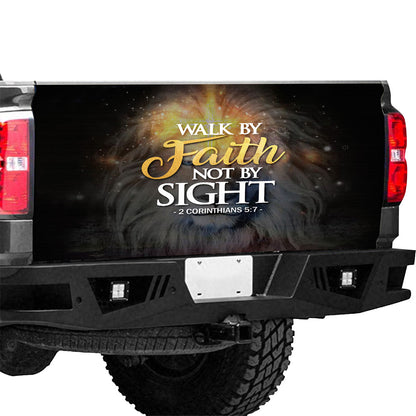 Petthouse | Walk By Faith Not By Sight Tailgate Wrap Lion Face Tailgate Wrap Lion Star Cover Car Decoration