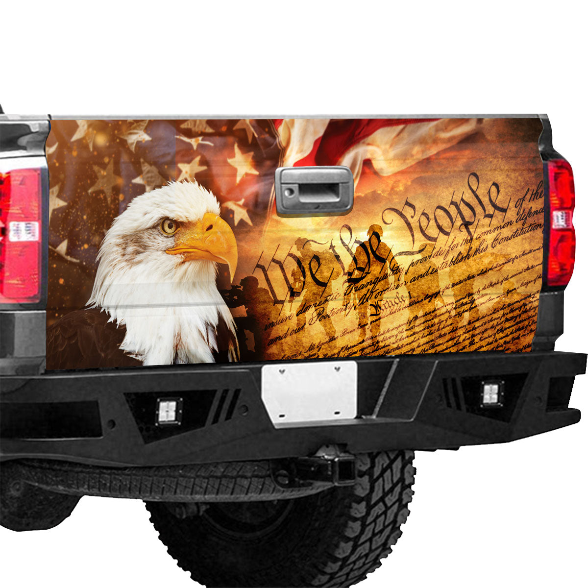 Petthouse | Eagle We The People American Flag Tailgate Wrap American Patriot Tailgate Vinyl Graphic Wrap