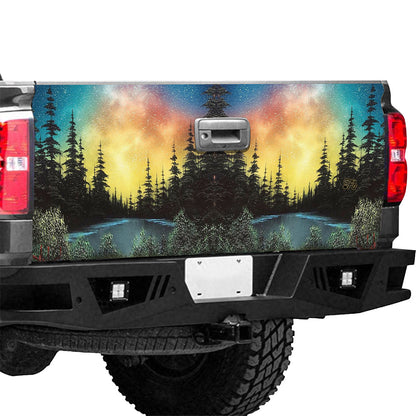 Petthouse | Nature Landscape Tailgate Wrap Wild Forest Cover Night Forest Wrap Car Decoration