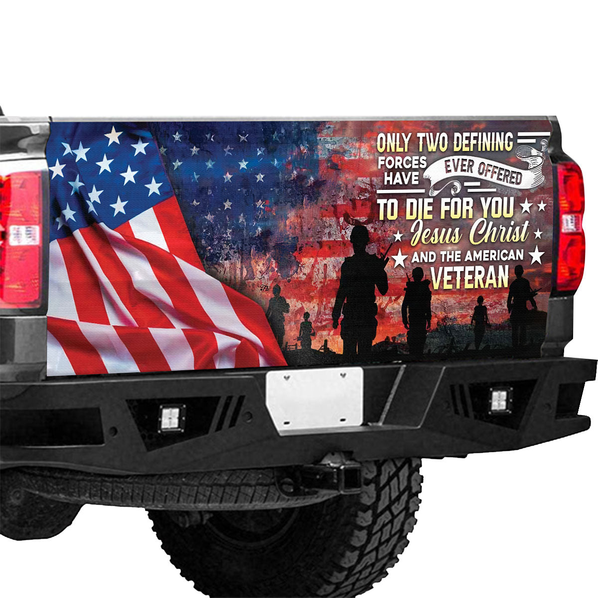 Petthouse | American Flag Veteran Only Two Defining American Flag Tailgate Wrap American Patriot Tailgate Decal