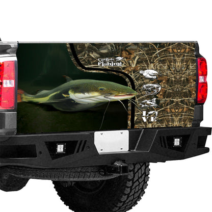 Petthouse | Catfish Fishing Tailgate Wrap Love Fishing Tailgate Cover Fisher Tailgate Cover Car Decoration