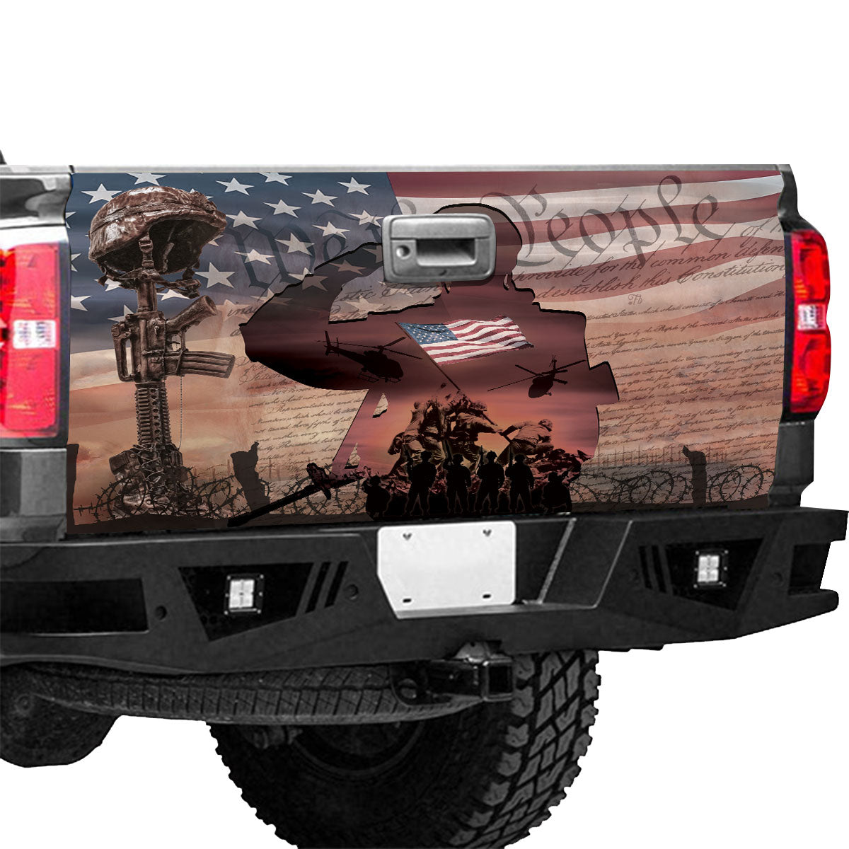 Petthouse | American Veteran Memorial Day Tailgate Wrap Decal Sticker Soldier Military Vinyl Graphic