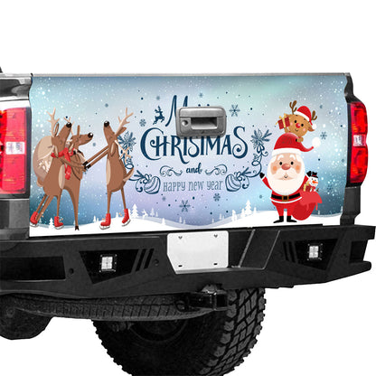 Petthouse | Santa Claus Tailgate Wrap Merry Christmas And Happy New Year Tailgate Decal Xmas Gift