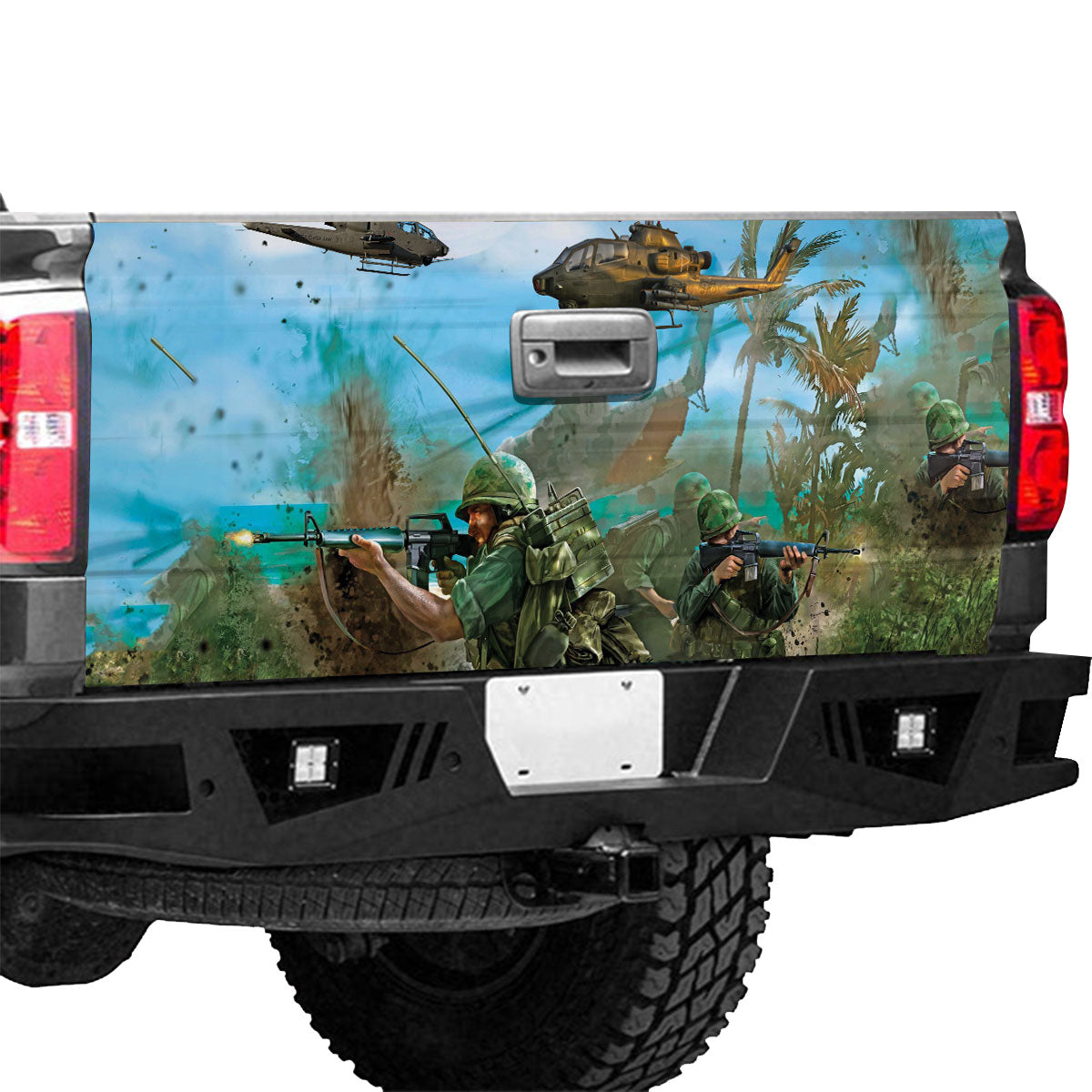 Petthouse | Usa Vietnam War The Battle American Helicopter Tailgate Vinyl Graphic Wrap Tailgate Decals